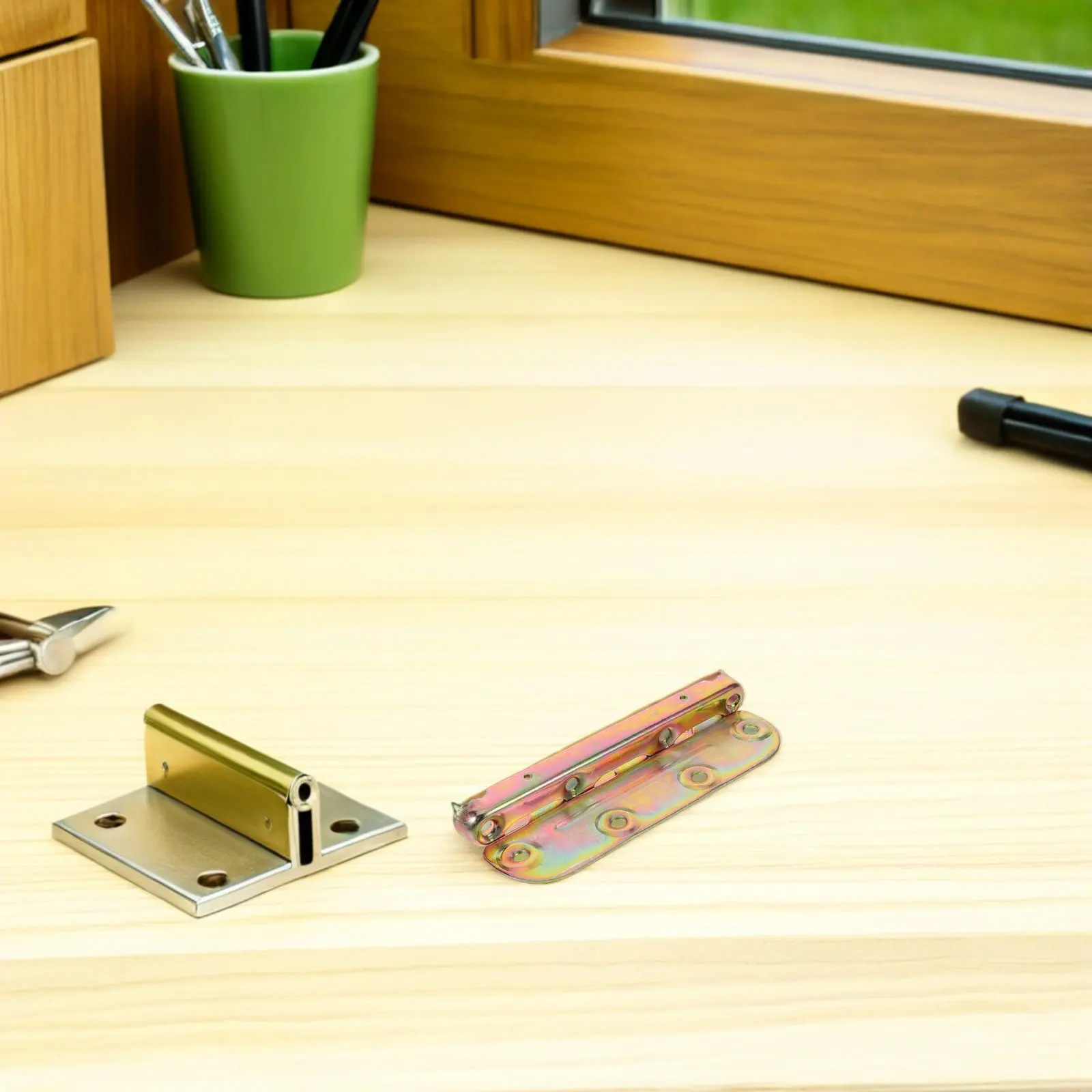 Headboard Fixing Brackets 4 Sets Metal Bed Rail Connectors Bed Frame Hardware with Footboard Screws