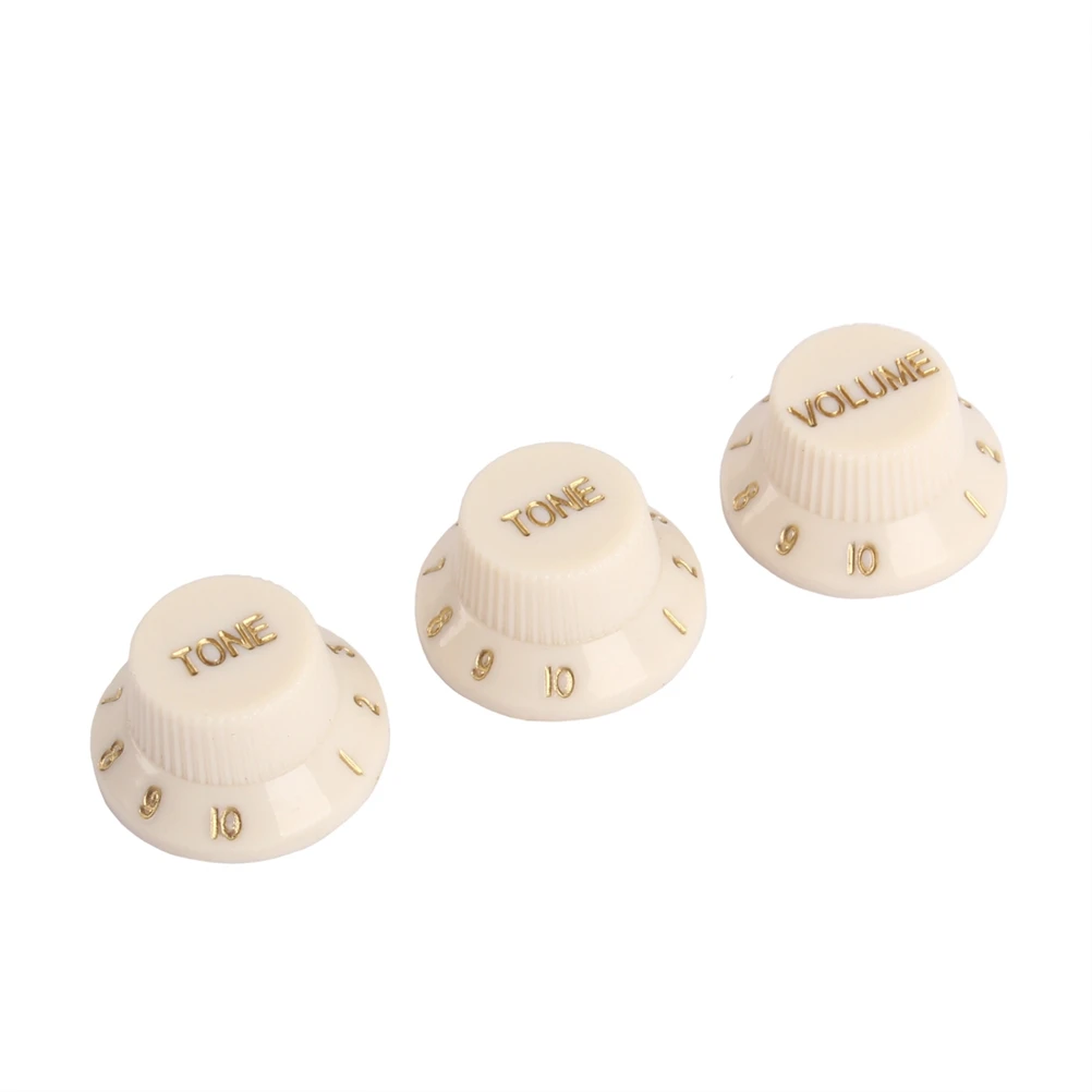 

Vaguelly 3 Set Guitar Tone Volume Bass Control Knobs Electric White