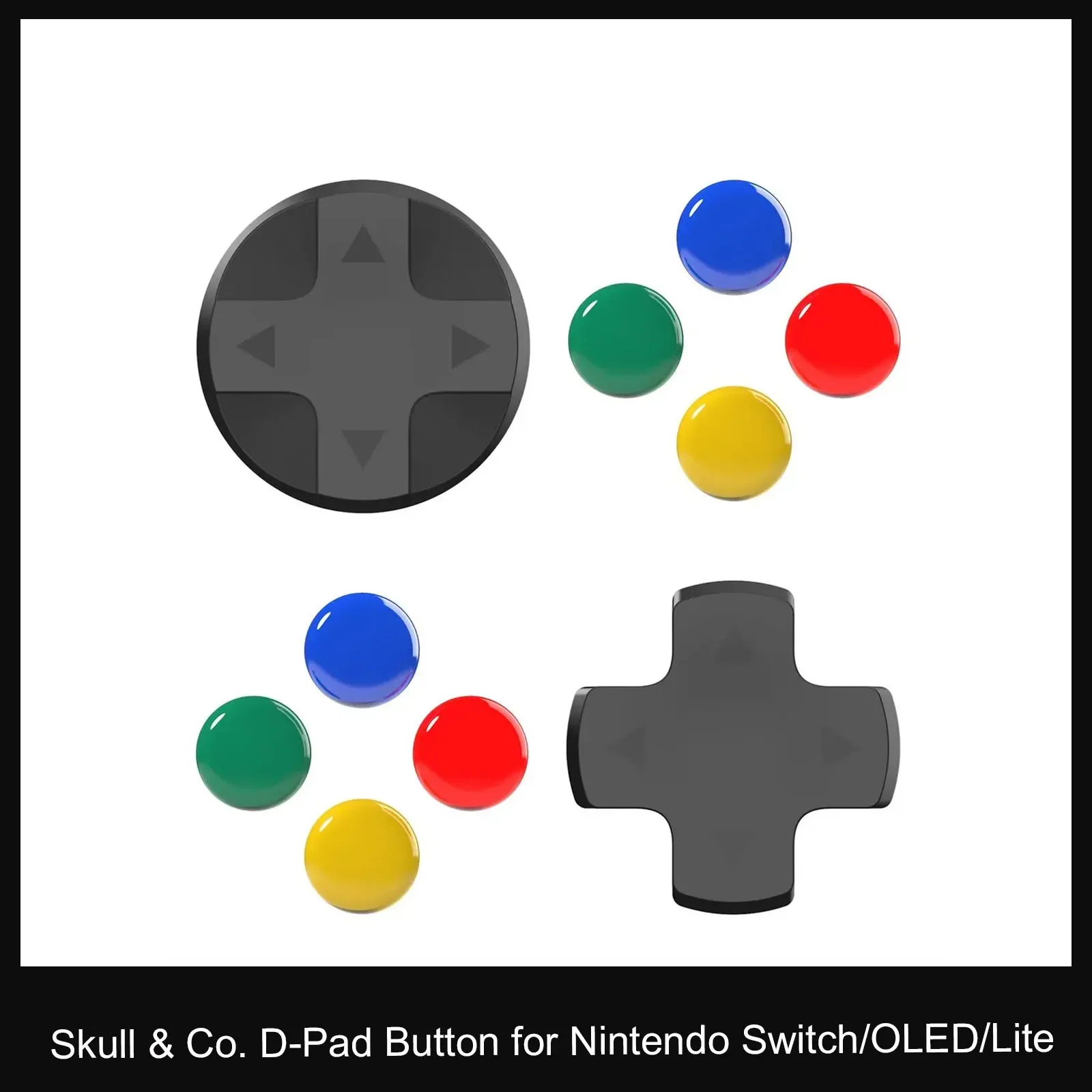 Skull & Co. Juego de tapas de botón D-Pad DPAD para consola Nintendo Switch Gampad y controlador Joy-Con Switch OLED