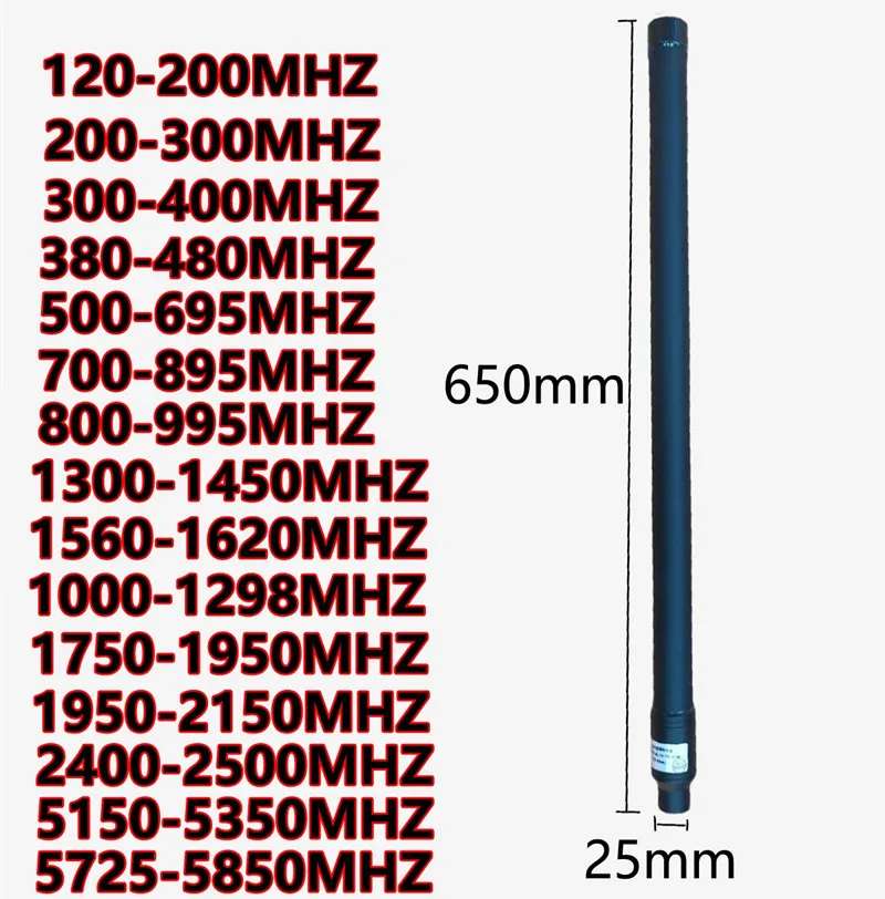 antena omnidirecional de fibra de vidro 120200mhz200300mhz300400mhz 380 480m500695m700895m800 995m10001298m15g18g24g52g58g 01