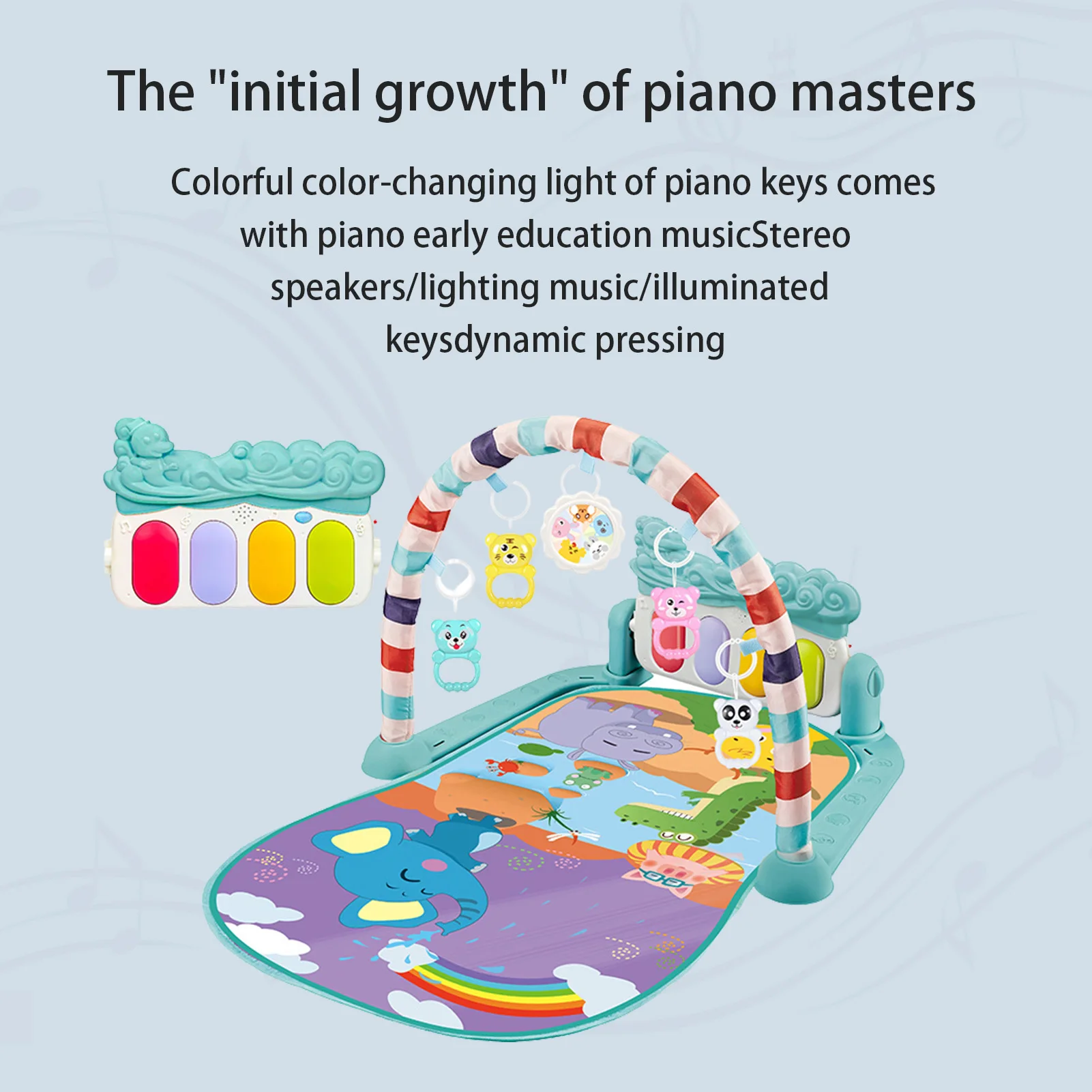 Baby Play Gym Kick Play Piano Detachable Washable Musical Activity Mat Educational Rack Toys for Infants Toddlers Baby Must