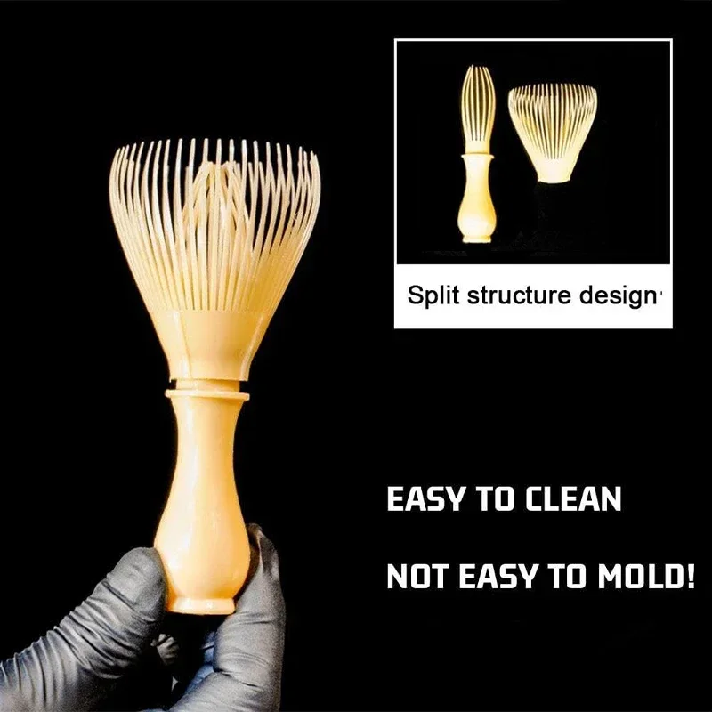 Reusable Matcha Whisk Set Heat-Resistant Detachable Chasen Brush with Spoon Resin Tea Tool for Japanese Matcha Tea Preparation