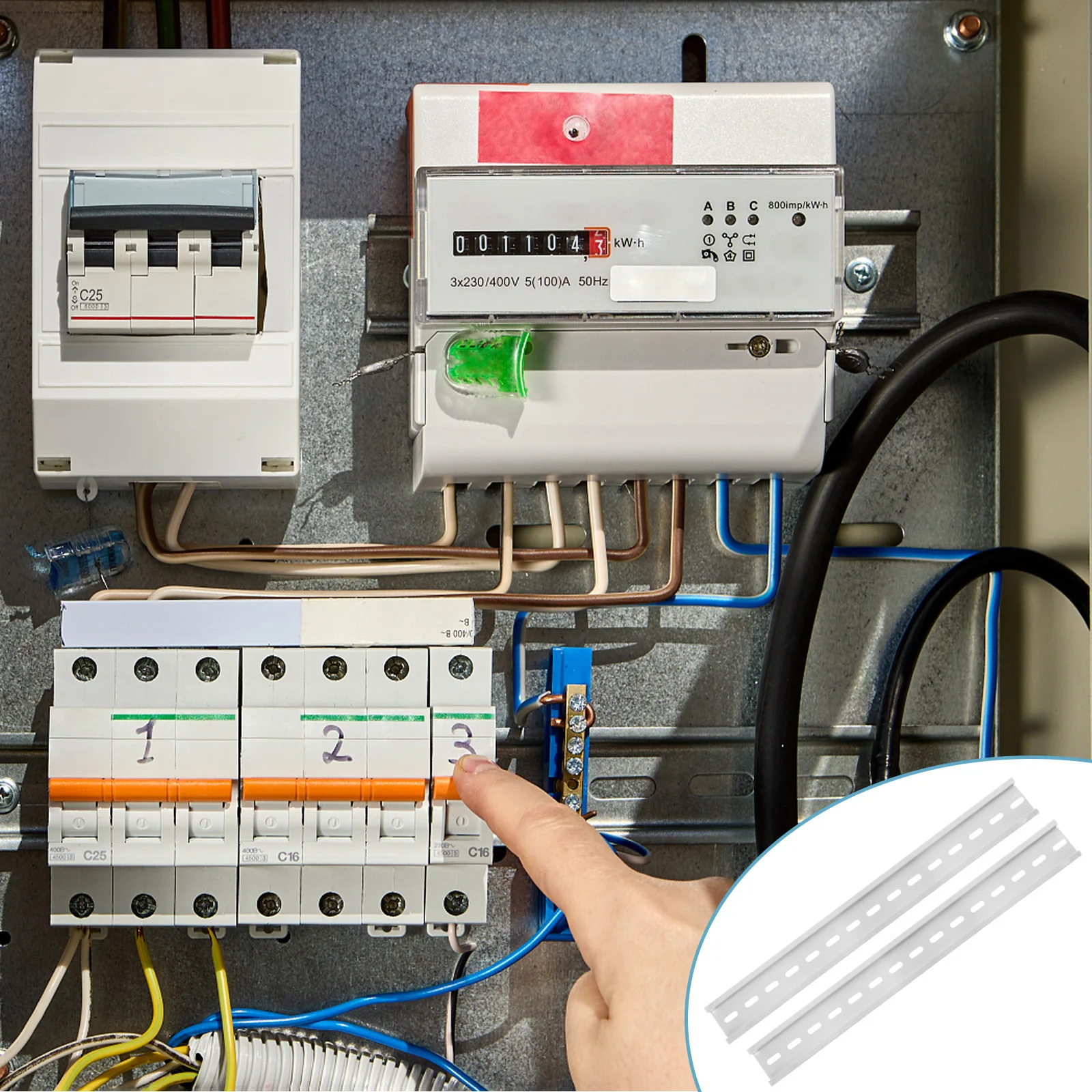 

10Pcs Aluminum Din Rail Slotted Standard Mounting Rail 30cm for Circuit Breaker Dz47 Electrical Installation Panel