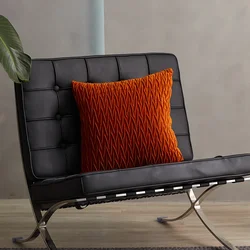 Orange Velvet Cushion Cover Three-Dimensional Geometric Pillowcase 45×45cm Cojines Decorativos Para Sofá For Home