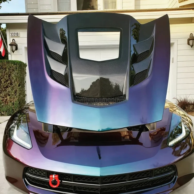 Hot Selling Transparent Carbon Fiber Engine Hood Auto Exterior Modified Parts C7 2014-2019