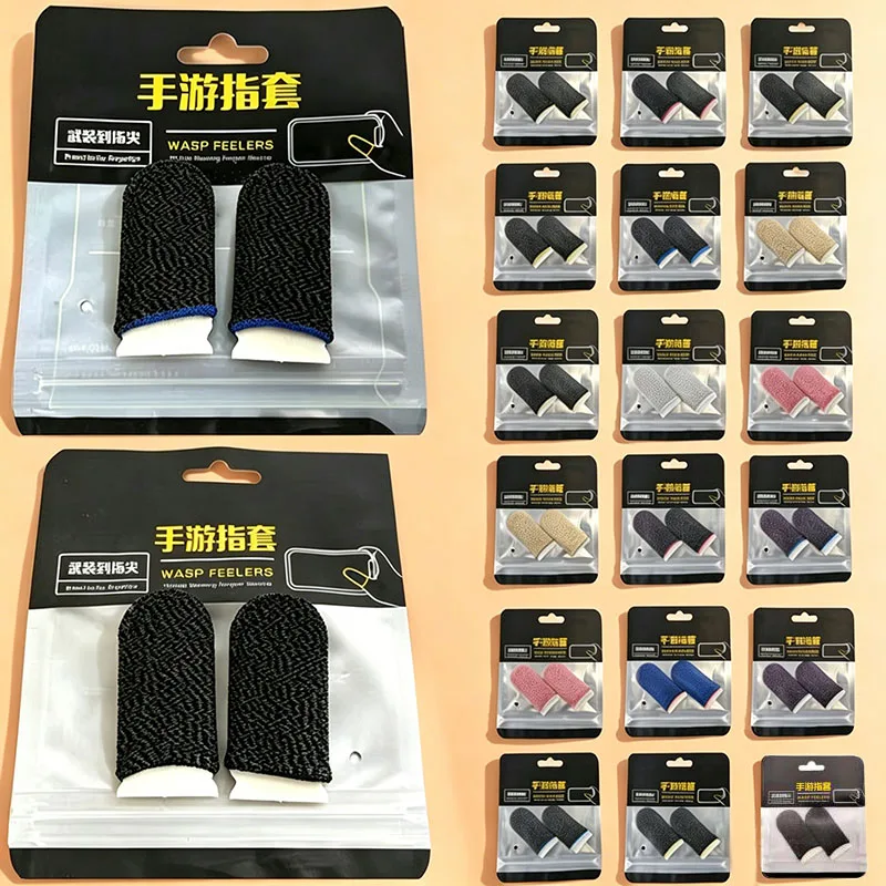 1 conjunto para pubg à prova de suor não-risco sensível ao toque tela de toque jogo dedo polegar manga 18/24pin prata/cobre/fibra de carbono