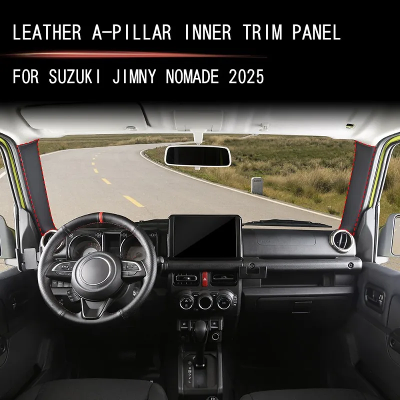 

Для Suzuki Jimny Nomade 2025, совместимая автомобильная внутренняя защитная пластина на передней стойке, внутренняя панель аксессуаров из искусственной кожи