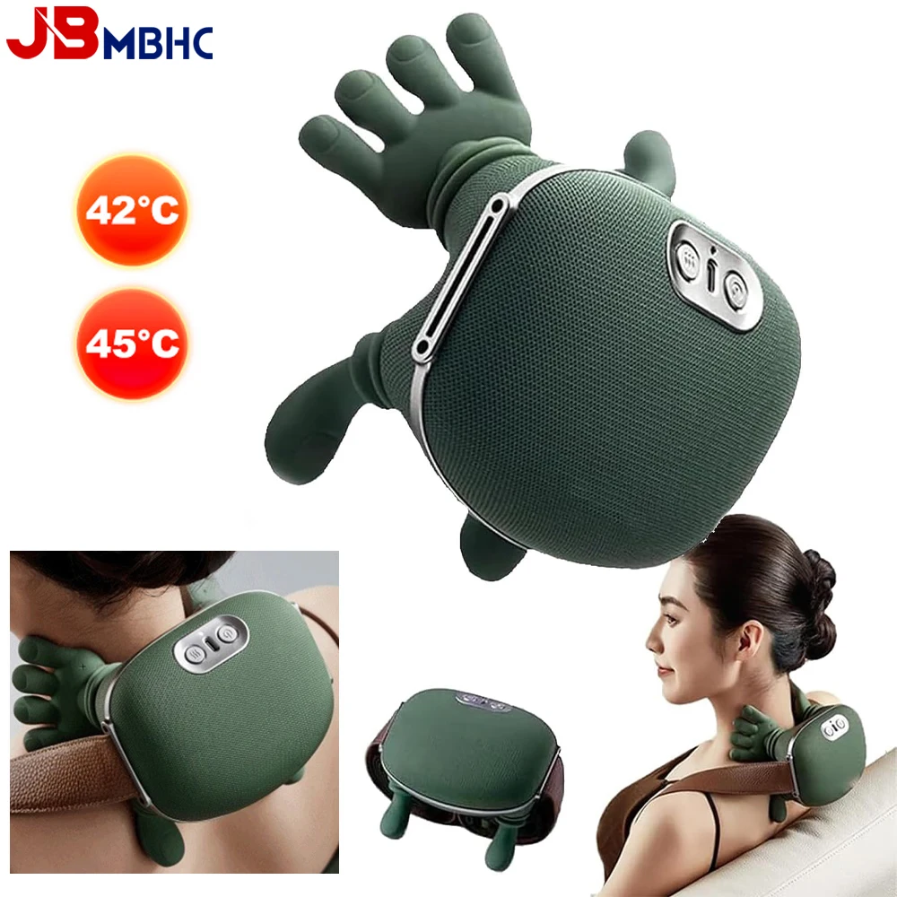 

4D массажер для плеч и шеи, бионический массажер для спины с подогревом, горячий компресс, массажное оборудование для разминания шеи для расслабления мышечного напряжения