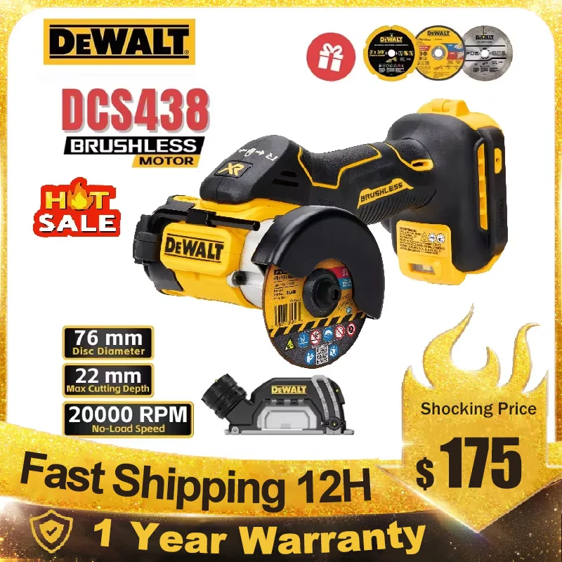 Dewalt DCS438 Electric Circular Saw 20V Handheld Cutting Saw Machine Brushless Lithium Cordless 3inch Cut Off Tool Power Tools