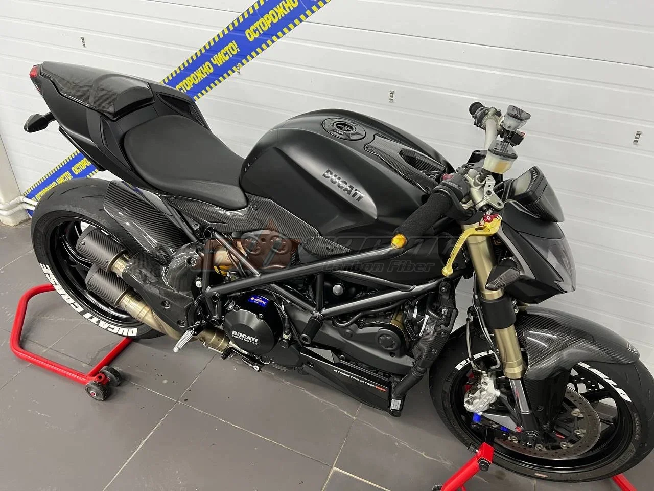 Exhaust Pipe Heat Shield Cover Guard Fairing For Ducati Streetfighter Full Carbon Fiber 100% Protection