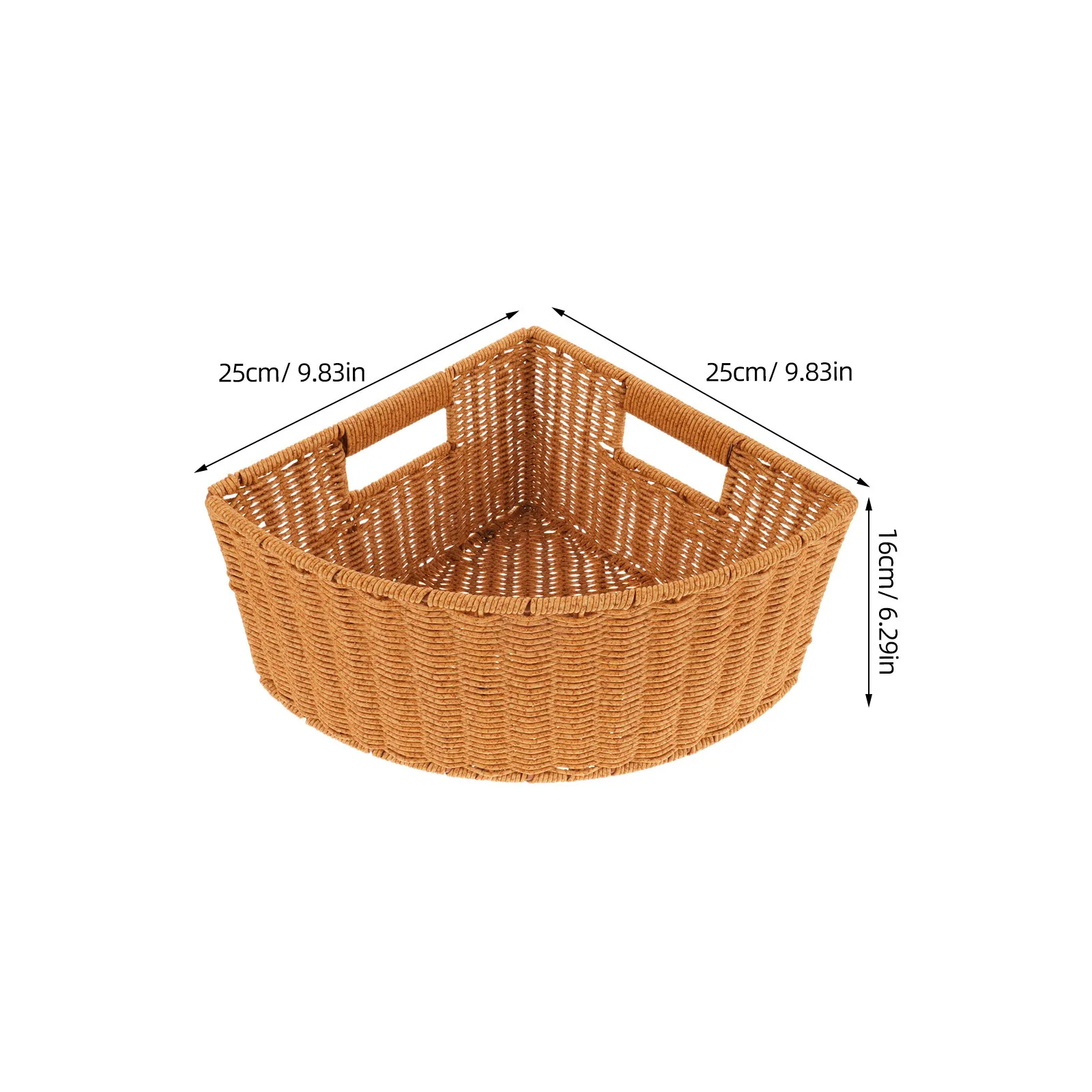 Eck-Aufbewahrungsbox: fächerförmige dreieckige Kunststoffkörbe zum Organisieren von Gegenständen im täglichen Gebrauch im Haushalt, Wohnzimmer und Schlafzimmer