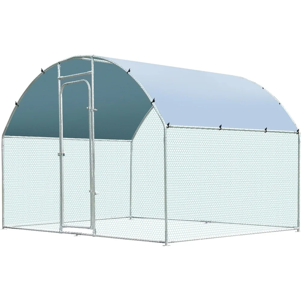 

Large Metal Chicken Coop for 10-15 Chickens, Portable, Walk-in Chicken Run, Chicken Pen Outdoor W/Cover, Water-Resistant & Anti-