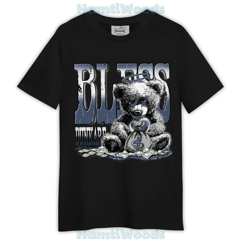 Low Diffused Blue 11s Shirt, Bear Bless Monney Shirt Outfit 1405 HDT