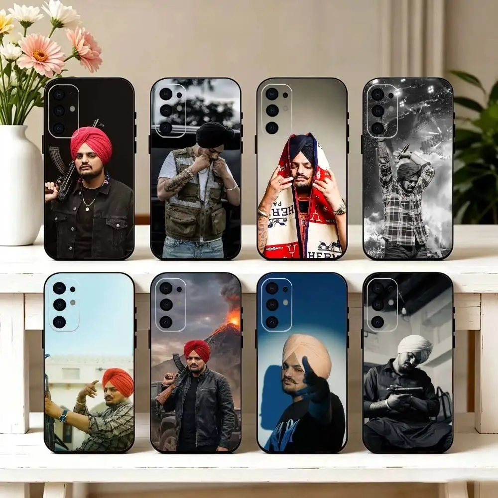 Funda de Silicona Negra Suave para Teléfono SINGER Sidhu Moose Wala, Compatible con Samsung S25, S24, S21, S22, S23, S30, Ultra, S20, Plus, Fe, Lite