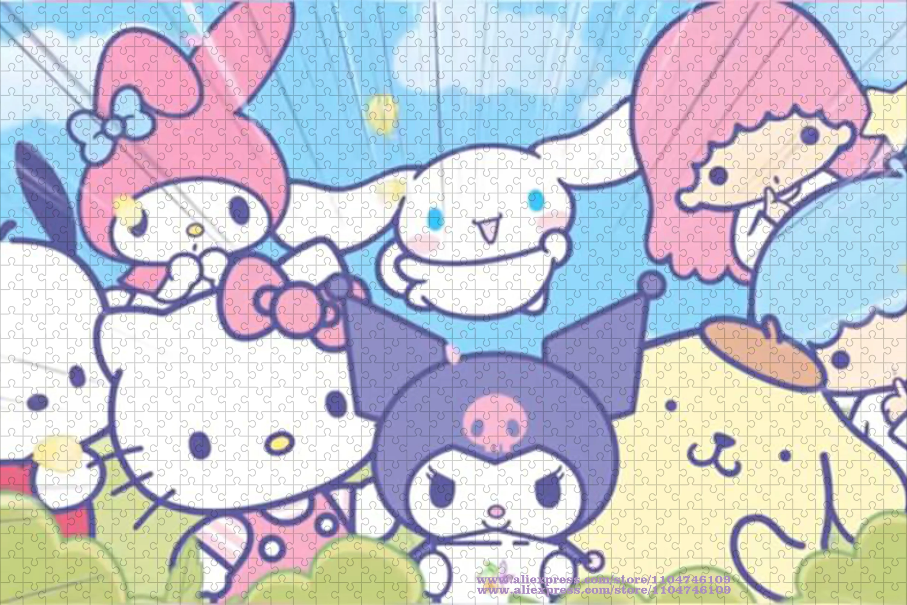 Miniso Puzzle Puzzle Cartoon Anime Sanrio Personaggio Hello Kitty Kuromi 108/200/300/500/1000/1500 Pezzi Puzzle di Intelligenza