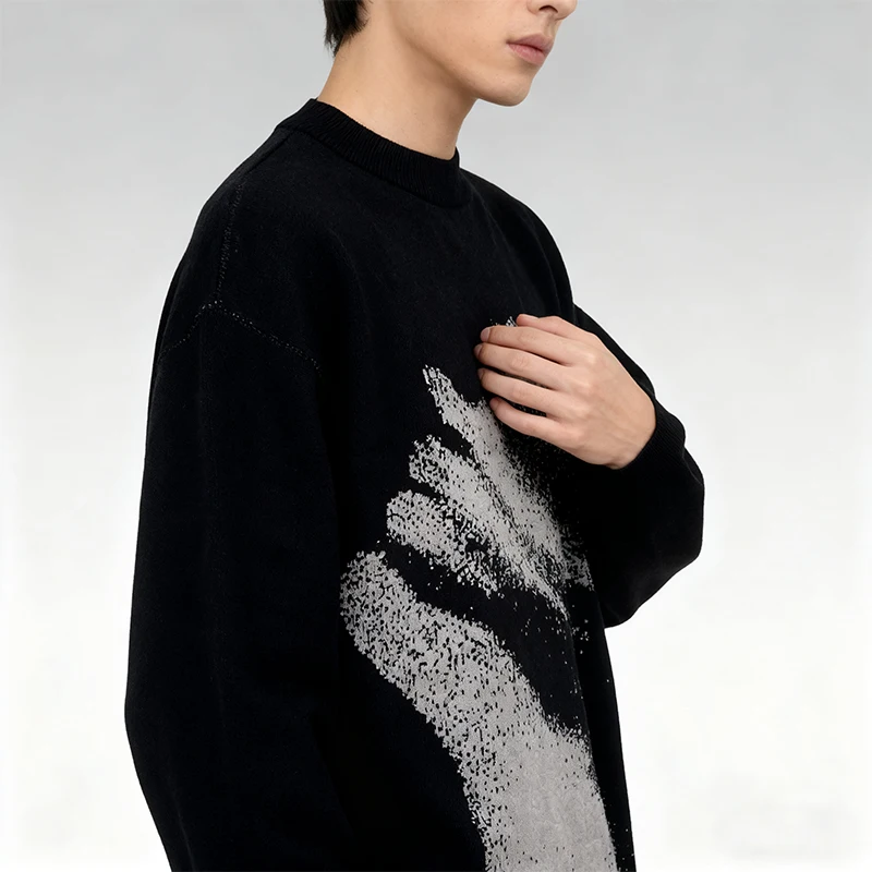 

Персонализированный свободный свитер в уличном стиле, мужской и женский Y2K, ретро вязаный пуловер с длинными рукавами, модный свитер в стиле Харадзюку в стиле хип-хоп