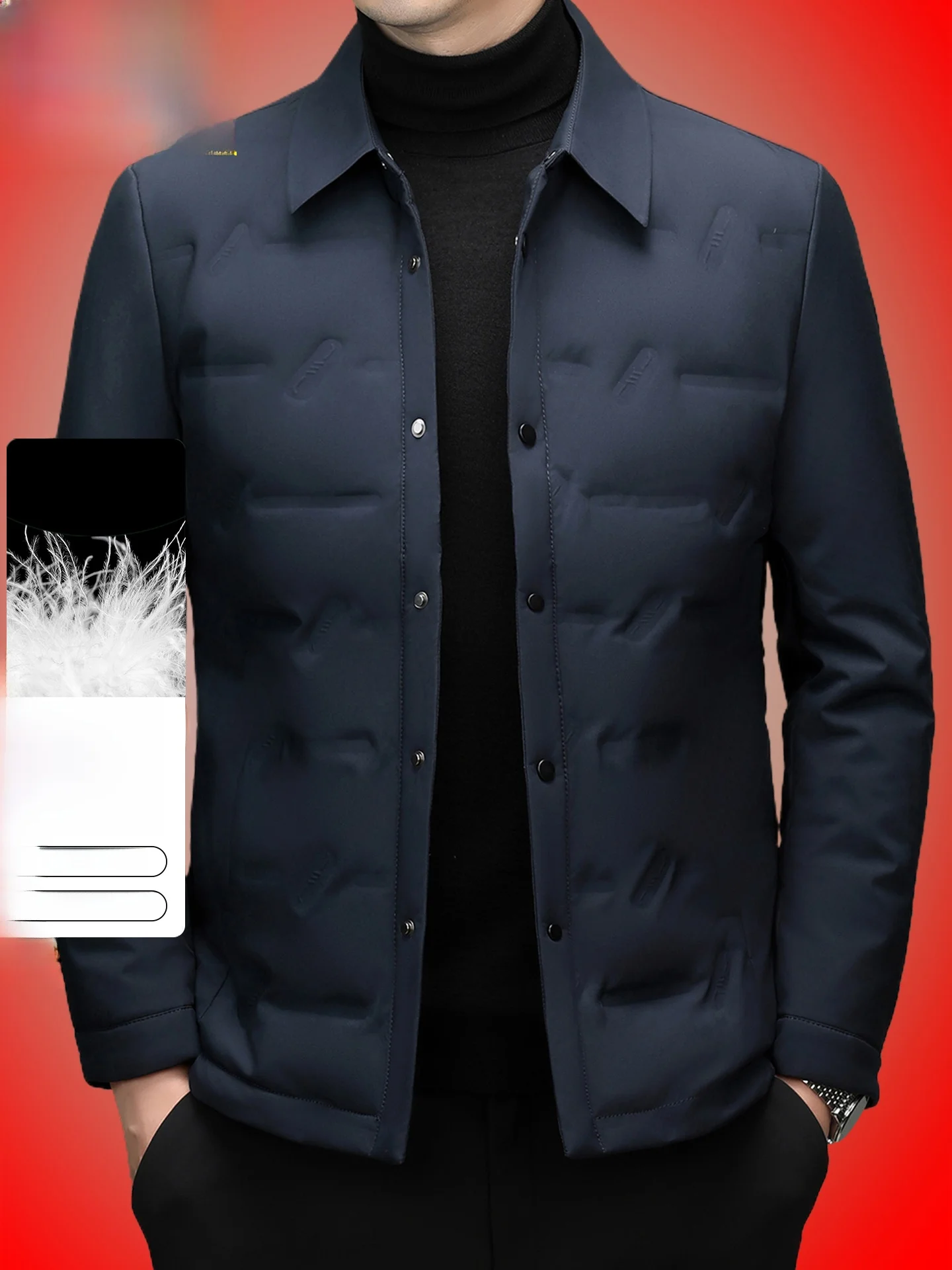 

Lightweight Casual Men's down Jaet Woodpeer Cozy Collar Winter Warm Busin Outerwear Polyester Fiber Faion Urban