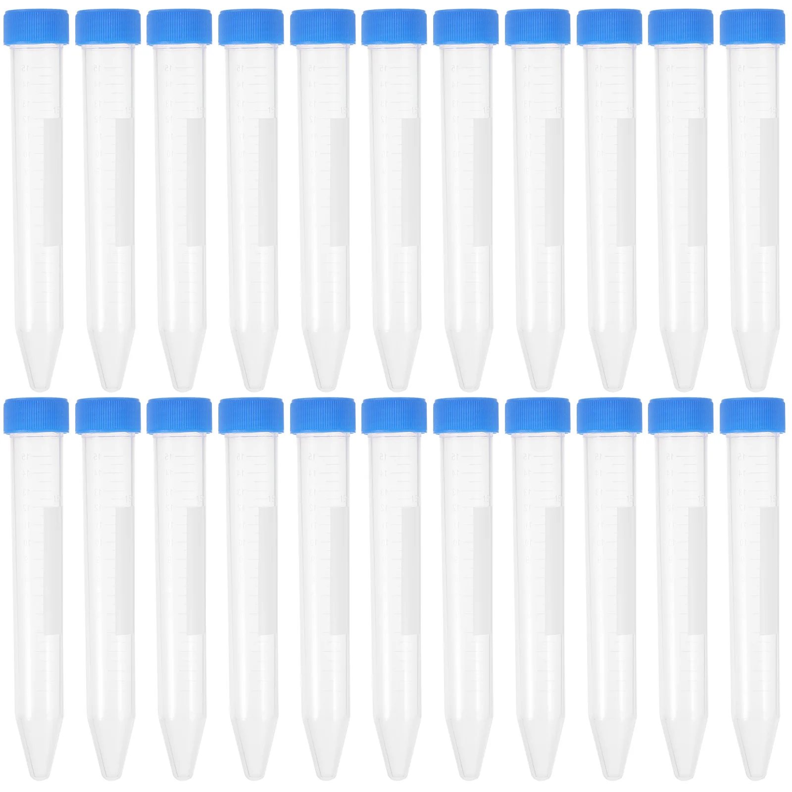 

50pcs Tubes 15ml Screw Cap Vials Clear Scale Random Color for Biochemistry Experiments Test Tube