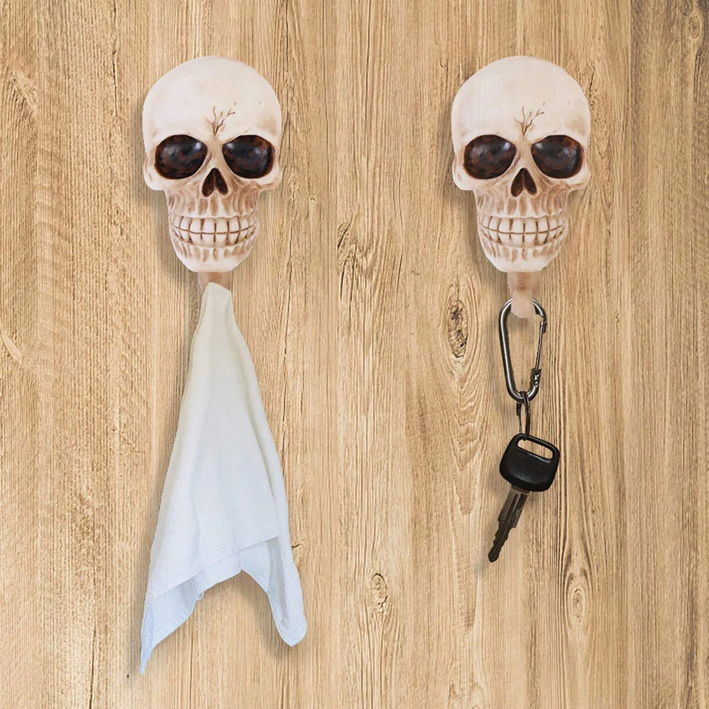 Halloween Ornaments Skull Hook Decoration Wall Hanger Bundle Clothes Hanging Rack