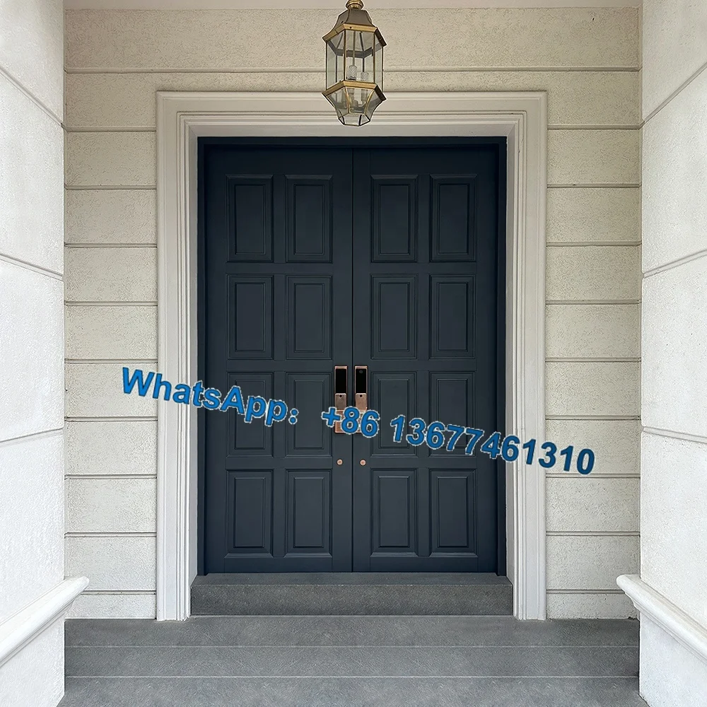 

Retro Carve Aluminum Exterior Main Villa Entry Double Metal Security Doors for Houses Customized Modern Entry Gates