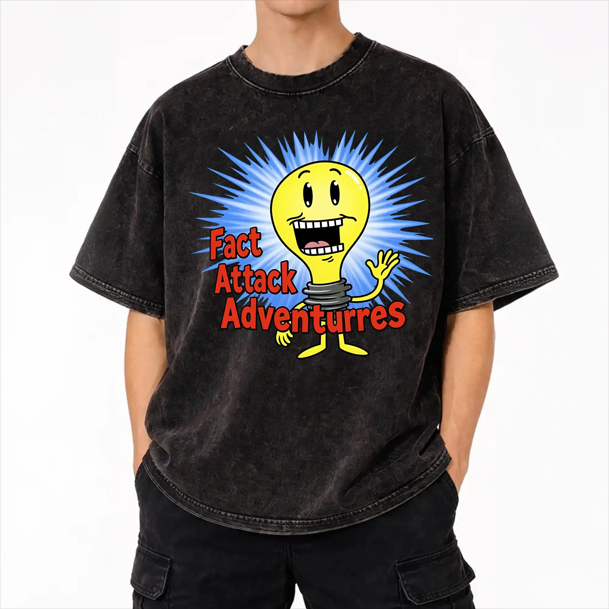 Summer Fact Attack Adventures Lighty Washed Shirt Merch Oversize T-Shirt  for Men Women Tee