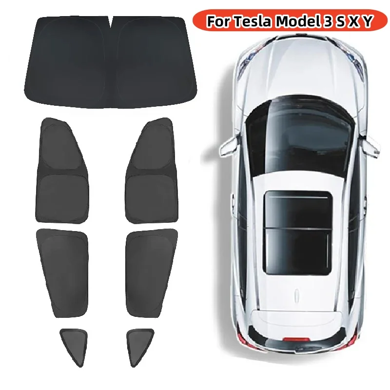 

Car Side Window Sunshade Front Rear Windshield Privacy Window Screen SunShade for Tesla Model 3 S X Y 2024 Model Y accessories