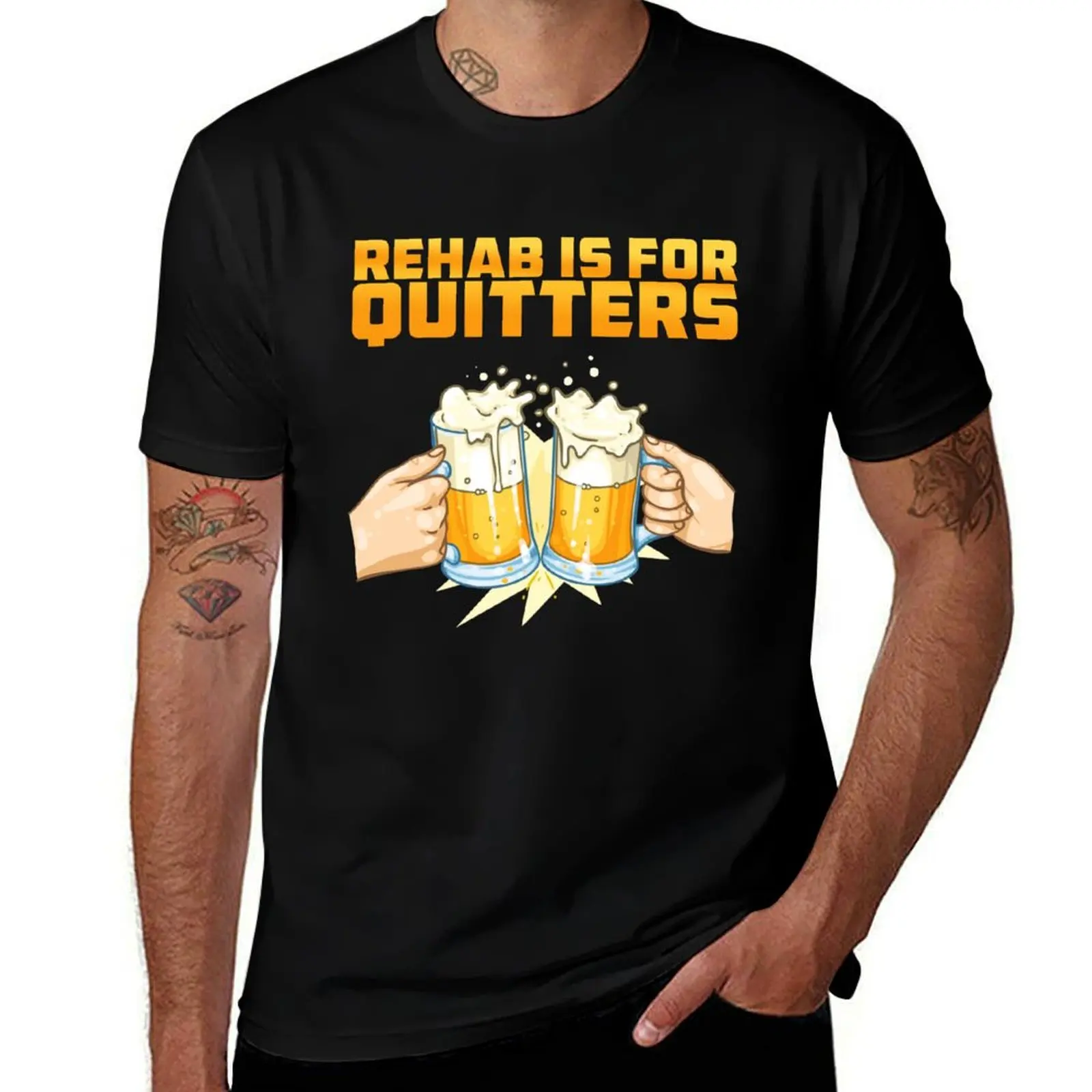

Rehab Is For Quitters Funny Rehabilition Wine Beer Lovers NL 1701 11 T-Shirt vintage anime shirt quick-drying clothes for men