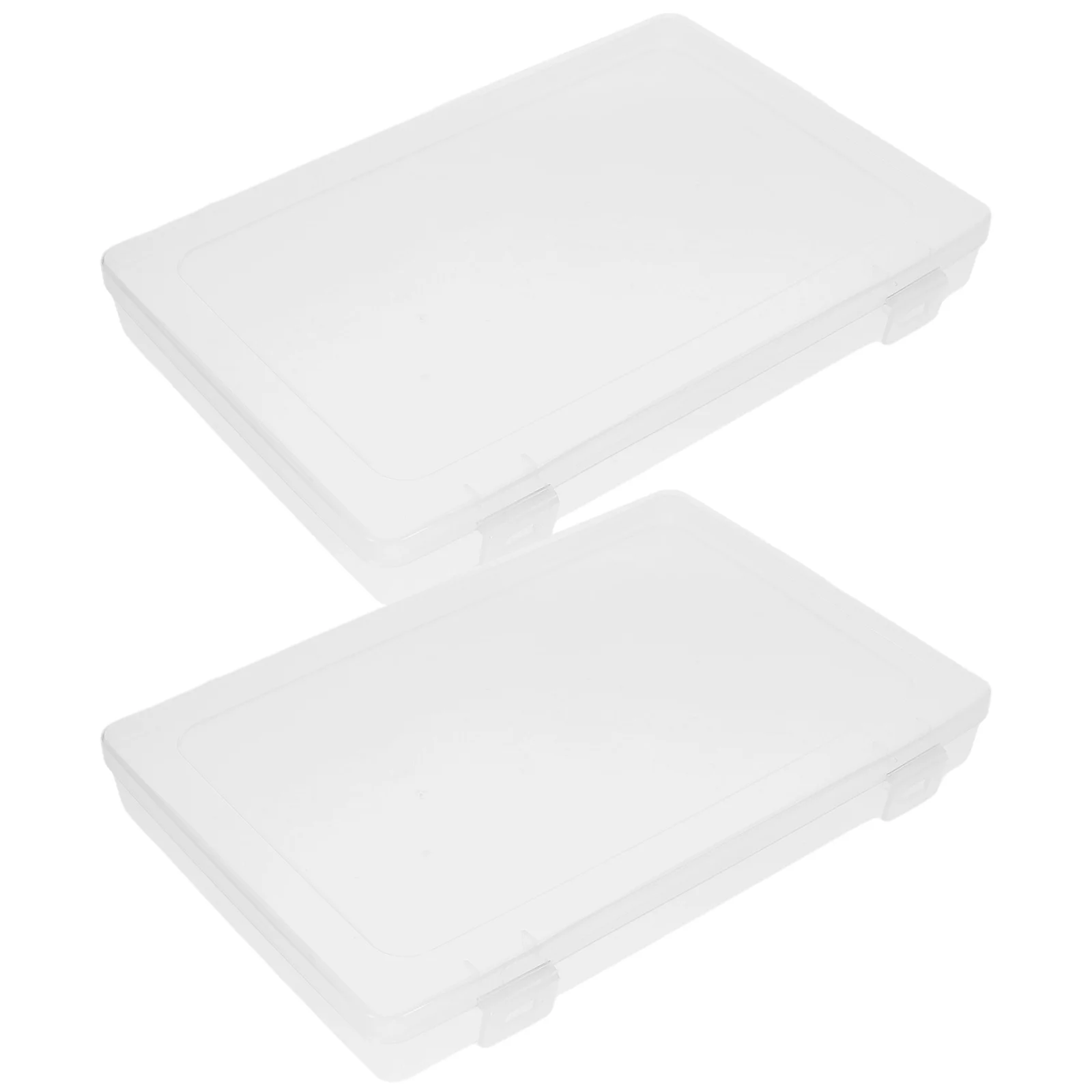 

2 Pcs Protective Box File Storage Stackable Boxes Pp Clear Plastic Document Folders