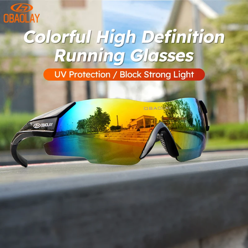 2024 OBAOLAY Cycling Glasses Outdoor Sport Sunglasses Running Eyewear Running Fishing Riding  Polarized