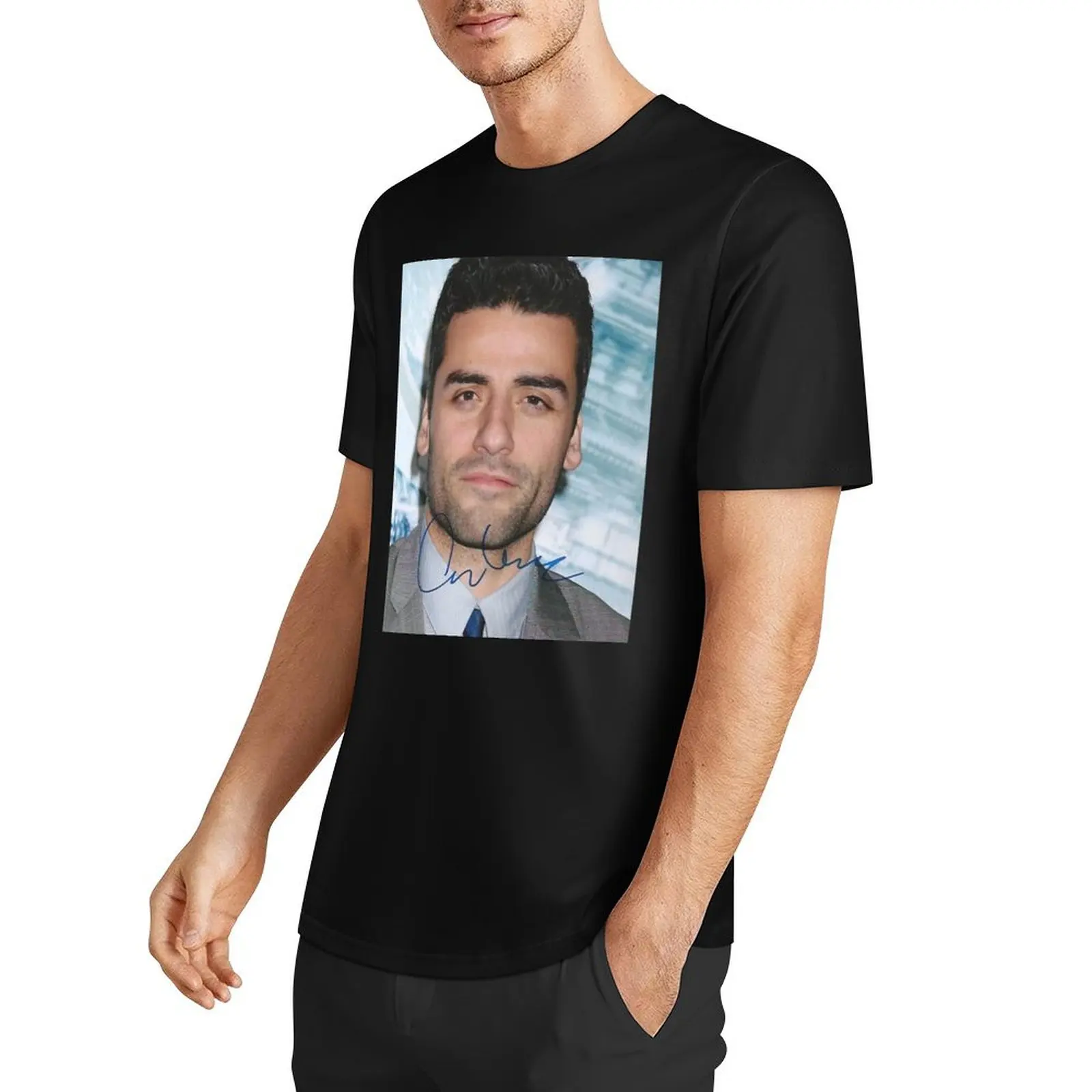 Mens Womens Creme Oscar Isaac Signed Cute Graphic Gifts T-Shirt plain oversized black t shirts for men