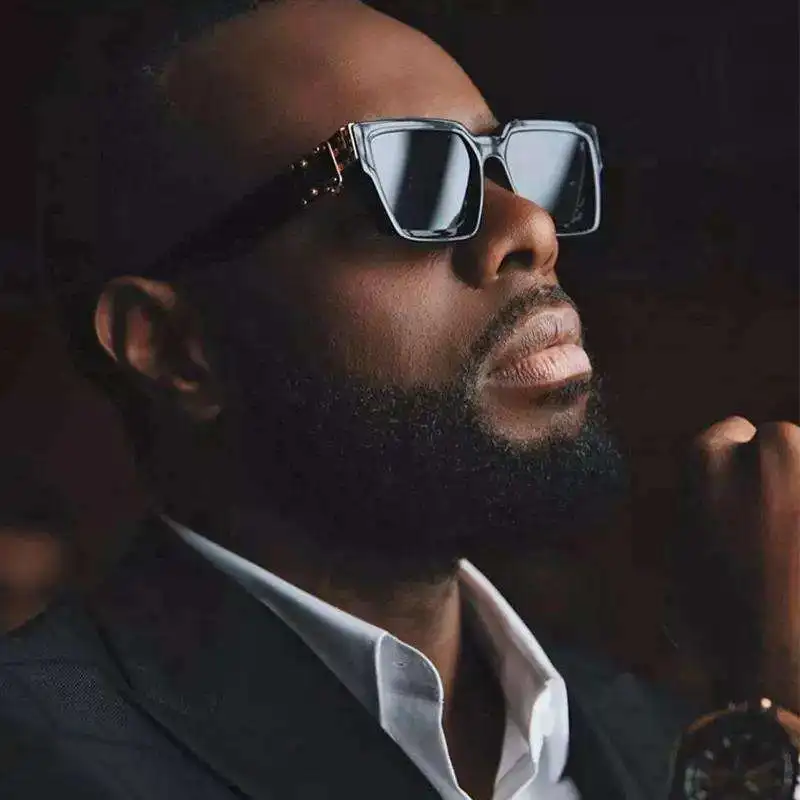 Kacamata Hitam Persegi Besar Cosplay Kacamata Modis Jutawan dengan Casing