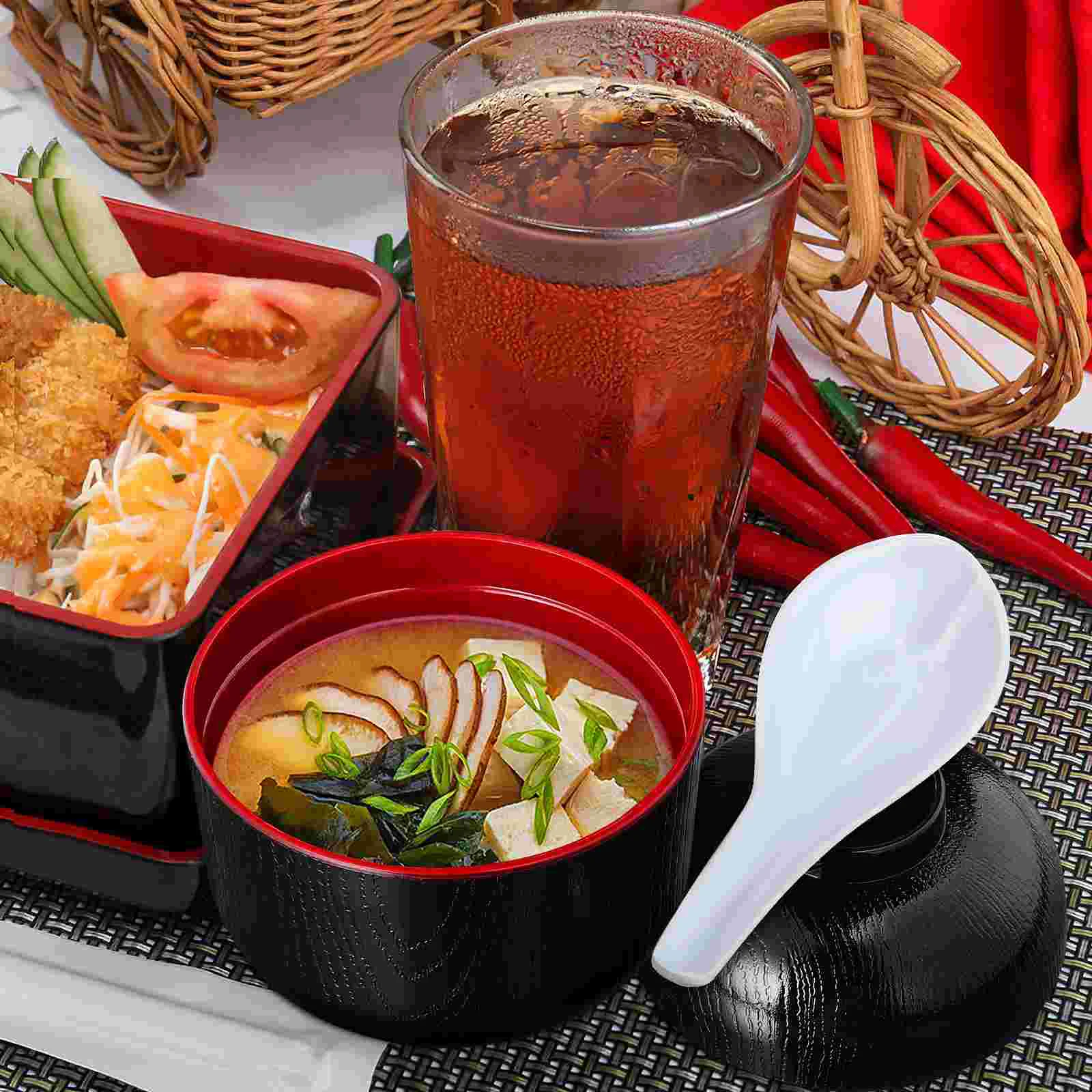 Japanese Style Cover Small Bowl Tableware Soup Miso Bowls Rice Traditional Cutlery