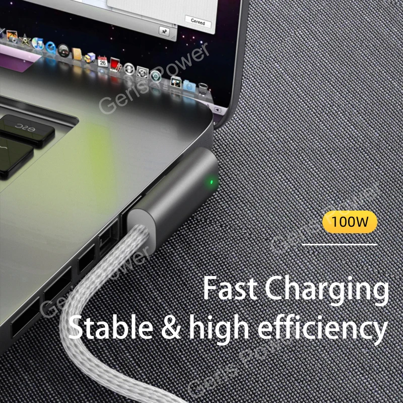 100W Fast Laptop Charging Cable Cord for Macbook Pro A1398 A1286 A1297 USB C Type C to Magnetic Plug Adapter for Magsaf* 1 2 3