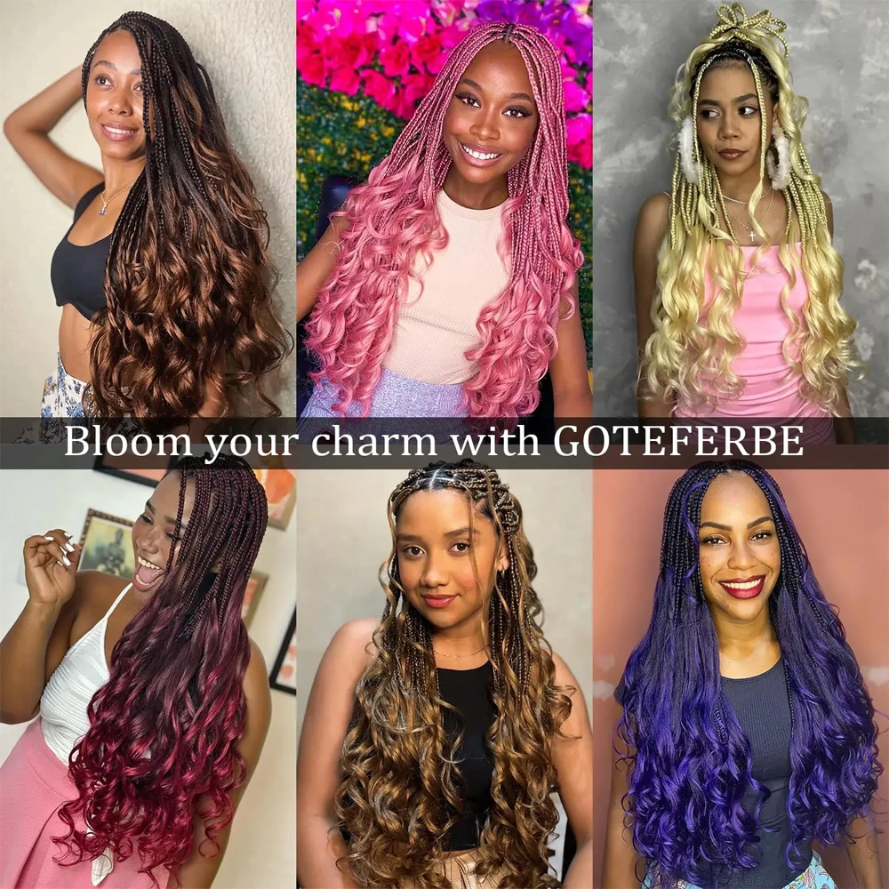 Extensions capillaires synthétiques tressées Loose Wave de 12 pouces, boucles françaises au Crochet, boucles en spirale rebondissantes pré-étirées