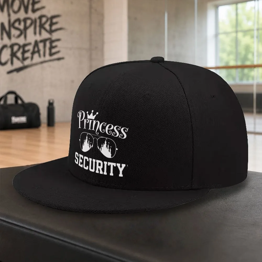 Princess Security Pattern Flat Brim Baseball Cap Unisex Casual Outdoor Adjustable Hat