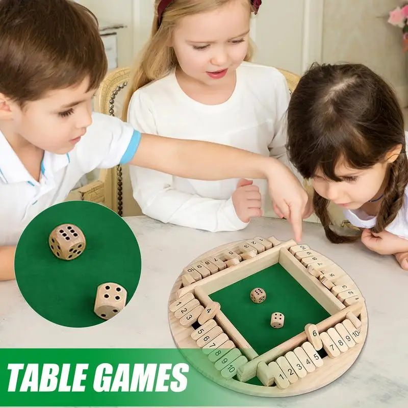 Wooden Board Table Math Games Classic Pub Board Game Wooden Amusing Addition Game Portable Tabletop Educational Game For