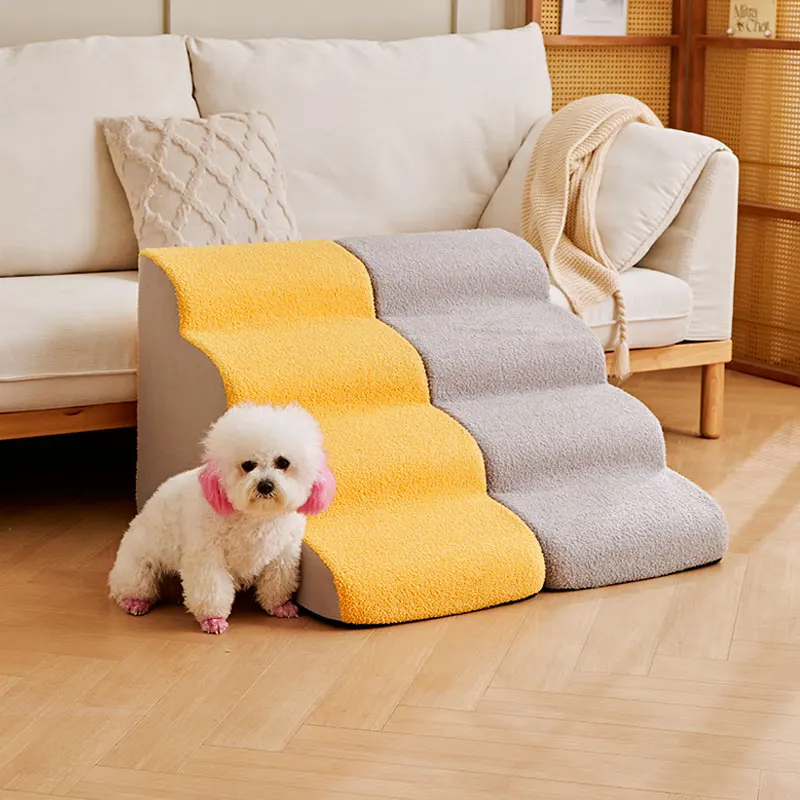 

Dog on the bed Stairs Non-slip Removable and washable Ladder Slope Small elderly dog Ladder Sofa Pet Stairs