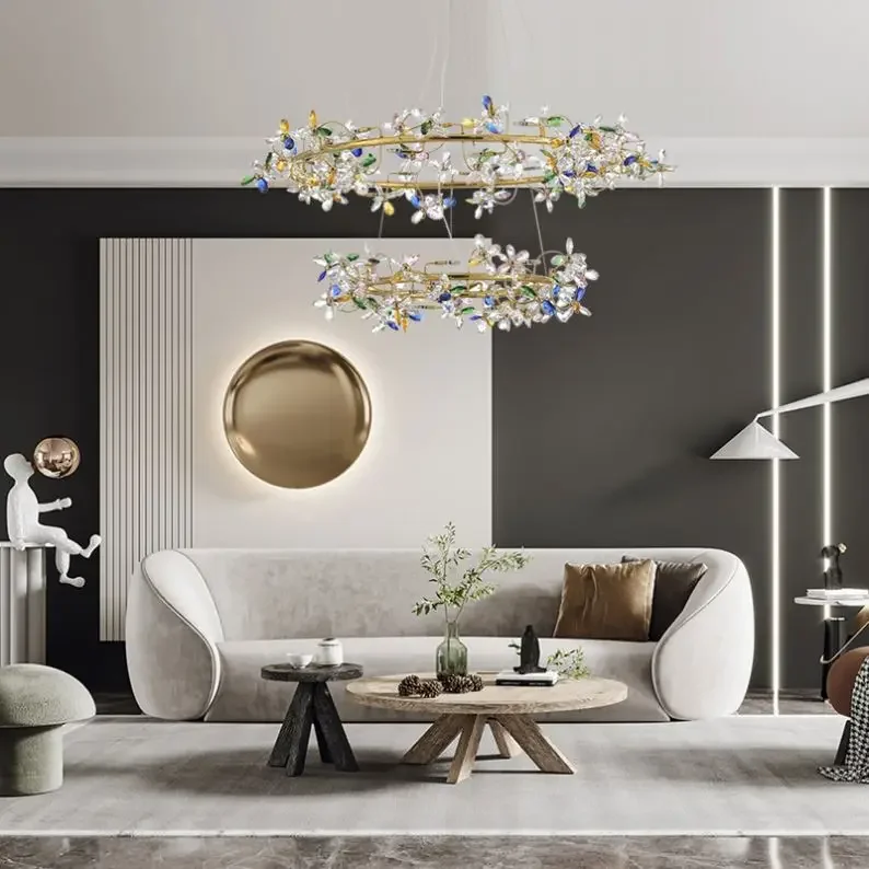Italian Branch Crystal  Living Room  Room Lamp Firefly Simple Bedroom Villa Lamps