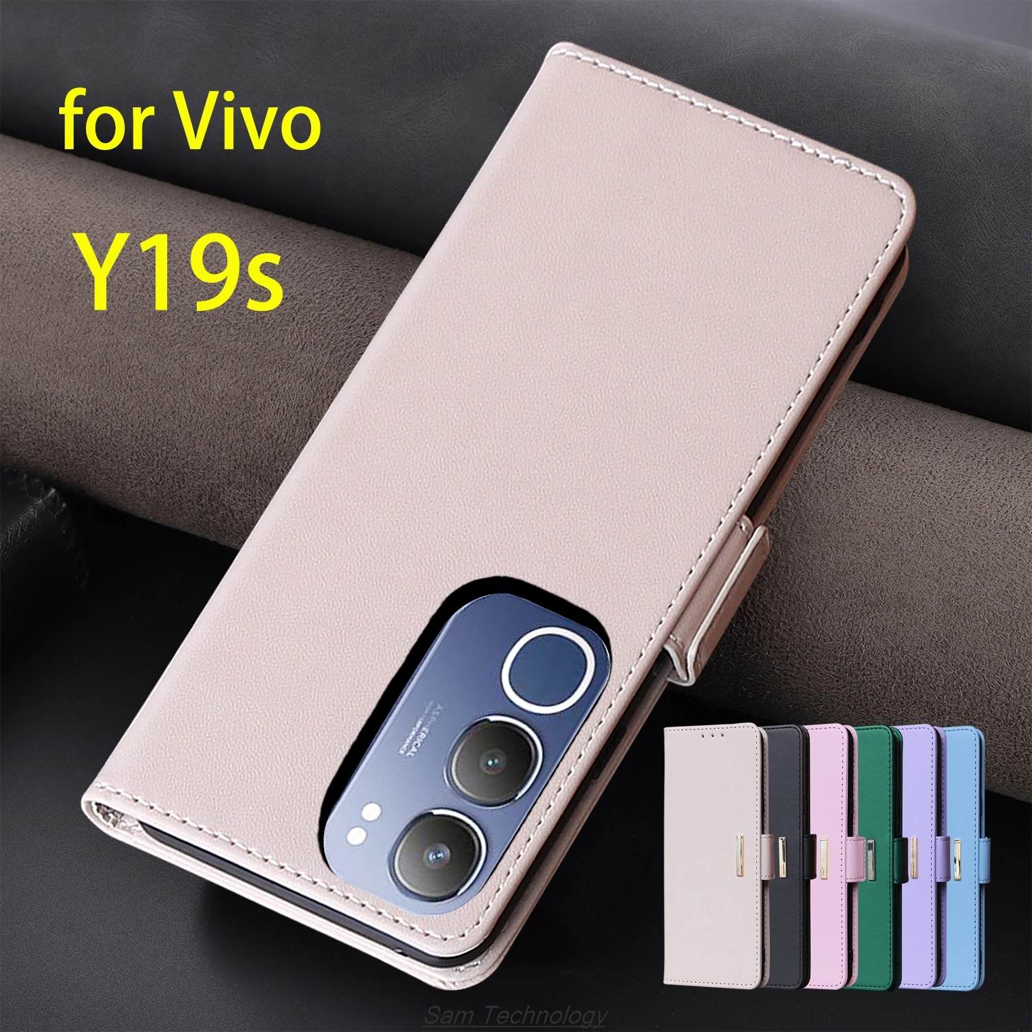 

Кожаный чехол с магнитной пряжкой для Vivo Y19s V2419, кошелек с RFID-блокировкой, откидная крышка, женский простой чехол, чехол, чехол