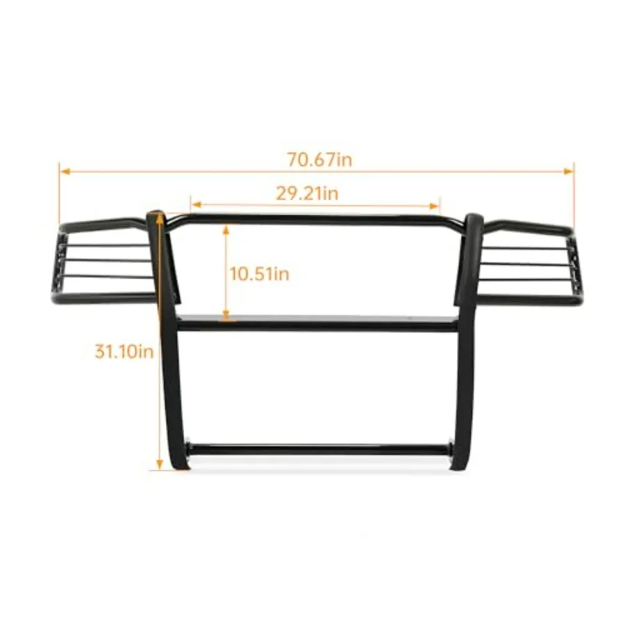 Kojem Brush Grill Guard Compatible with 2005-2014  Tacoma Front Bumper Grille Guard Protection Bull Bar Powder Coated Steel Bla