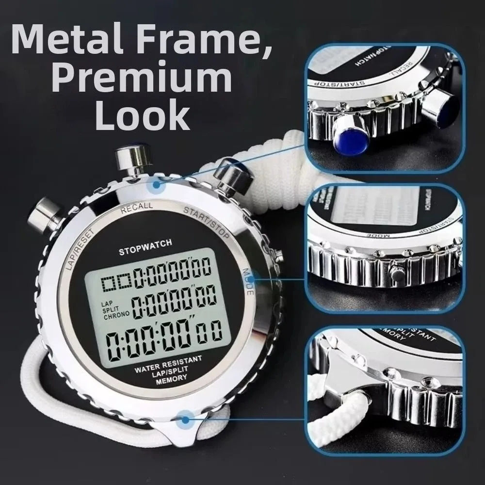 High-definition Large Screen Display Electronic Stopwatch Timer Waterproof Shock-resistant LCD Chronograph Digital Timer