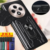 Case For OPPO Reno 12 Pro 12F 11 4G 5G Realme 13 Pro Plus Card Holder Slide Camera Ring Stand Armor Kickstand Cover