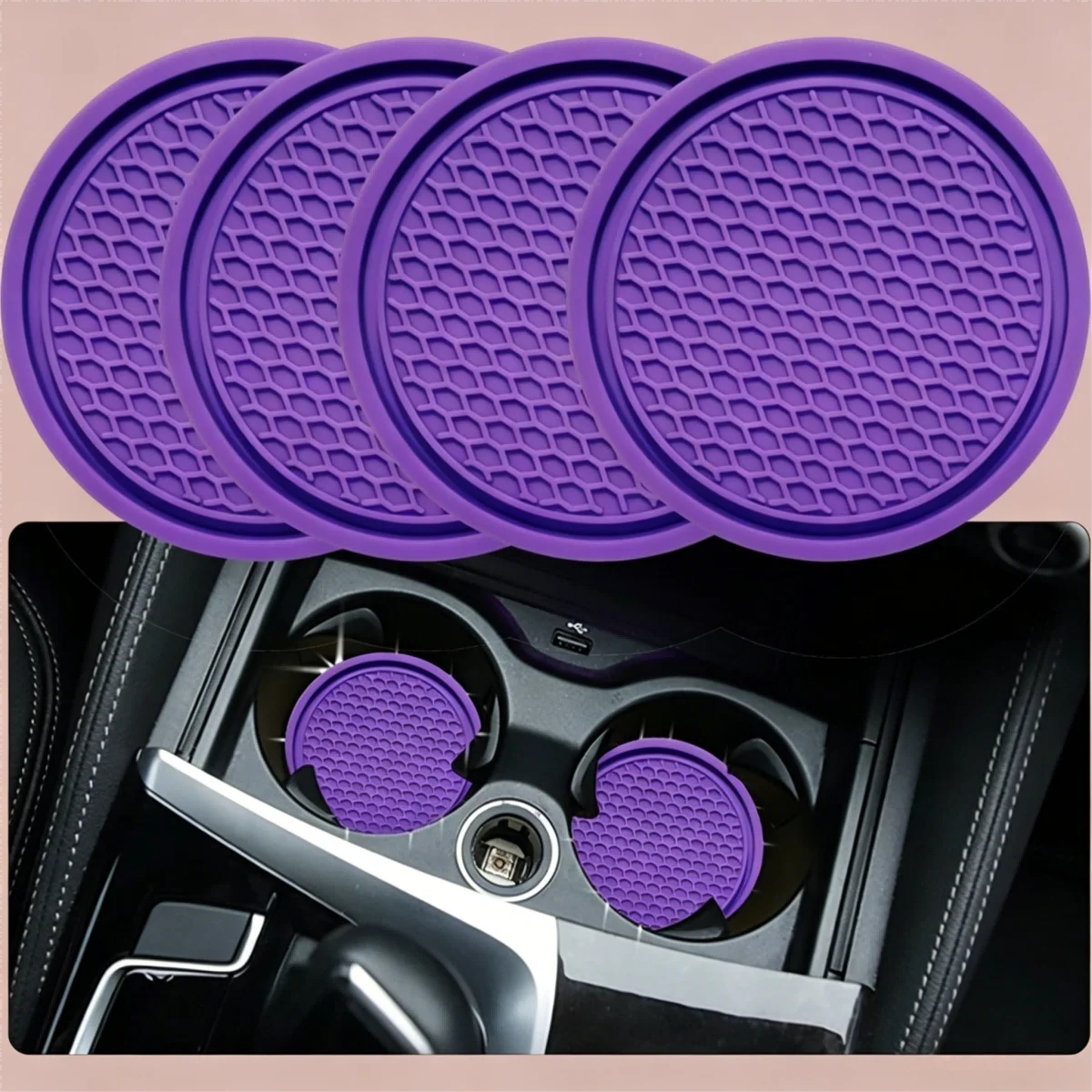 

4 Pieces Anti-Slip Car Cup Holder Coasters, Universal Waterproof Shockproof Insert Mats, Durable Protective Pads for Car Cup Base, Practical Interior Accessories for Sedan, Hatchback and SUV, Suitable for Men and Women