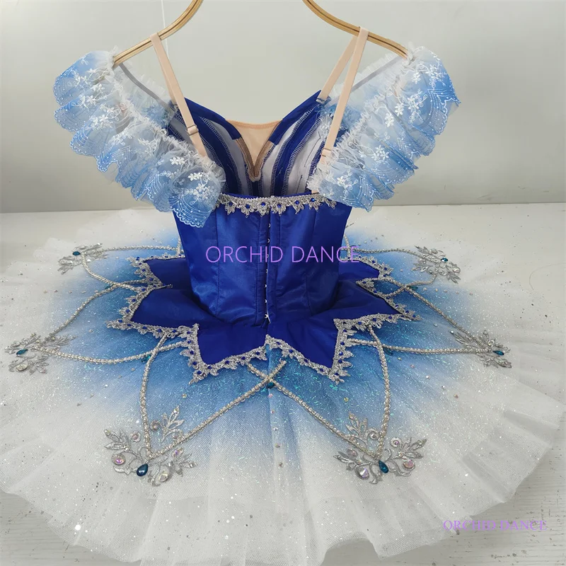 hot selling high quality Unique Design Kids Girls Children Women Adult Performance Wear blue Ballet  with diamond-embedded