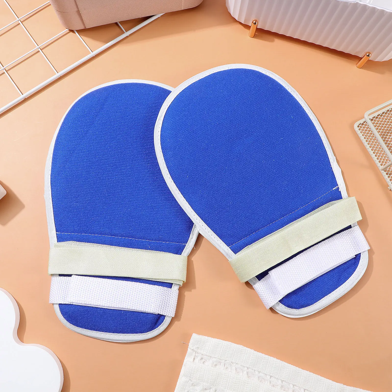 

2Pcs Hand Protectors Compound Cloth Breathable Restraint Mitts Easy Clean Adjustable for Medical Use Elder Care