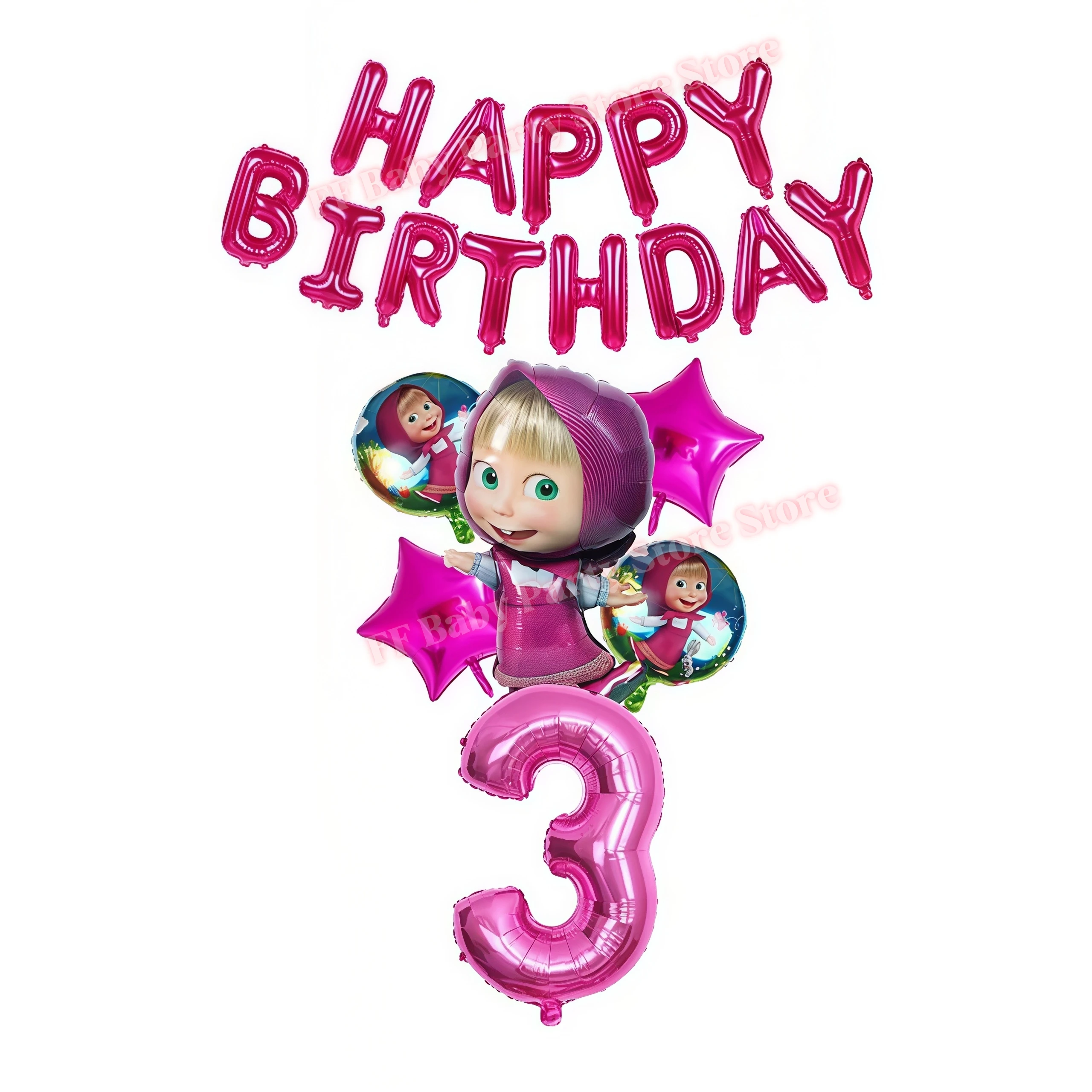 Niedliches Mädchen-Geburtstagsparty-Dekorationsset mit Bärenmotiv: Teller, Becher, Servietten, Ballons für Kinder, Babyparty-Zubehör, Geschenkideen – Detail 31