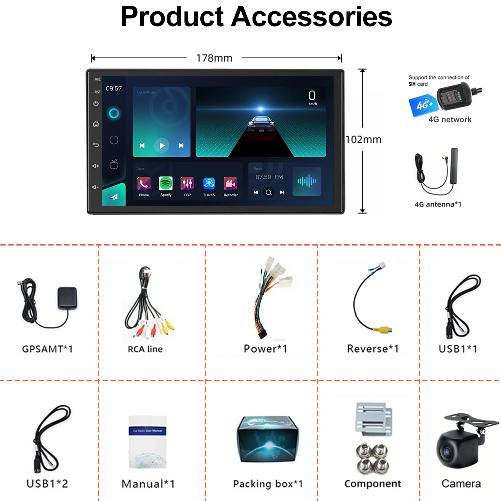 7'' For Nissan Frontier 2005-2008 Car Radio 4G SIM Wireless Android 15 Auto BT GPS Google Map 2DIN Steering Wheel Control FM