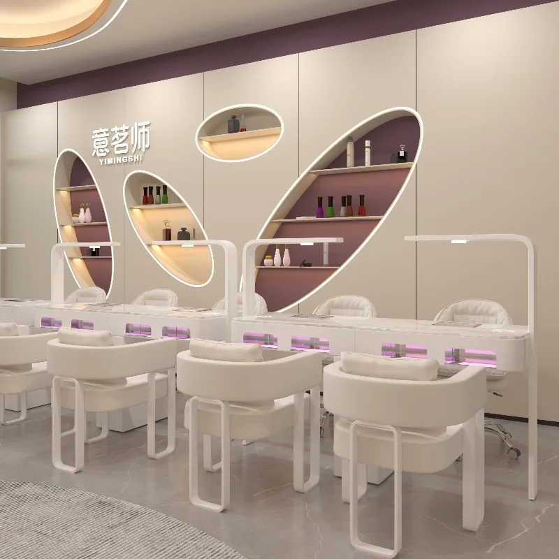 Light Professional Nail Table Dust Collector Luxury Equipment Nail Desk Salon Beauty Design Mesa Para Manicurista Furniture