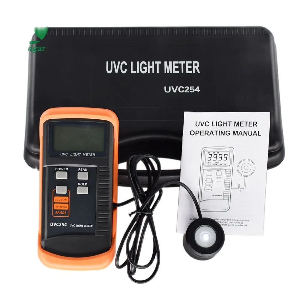 UVC Light Meter UVC254 UV Radiation Intensity Detector Spectrum 248nm-262nm Radiometer