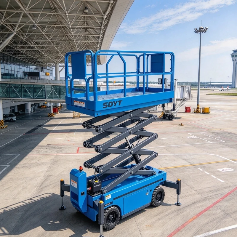 CE Certified Hydraulic Scissor Lift Customized Mobile Towable Aerial Working Platform For Warehouse Material Handling
